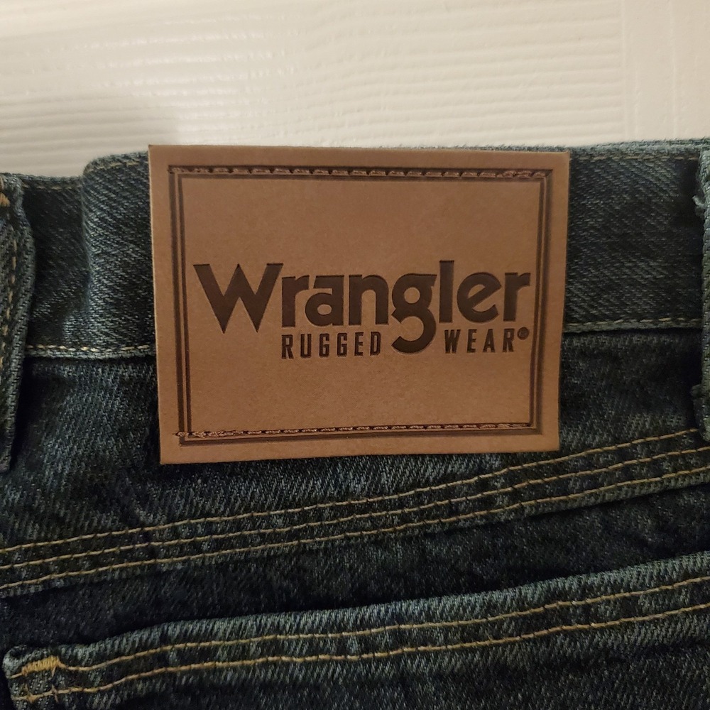 Wrangler Rugged Wear Denim Shorts Mens 50 Blue Flat Front‎ Cotton Carpenter - Picture 4 of 13
